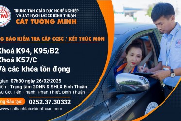 THÔNG BÁO KIỂM TRA CẤP CCSC / KIỂM TRA HẾT MÔN ngày 26-02-2025
