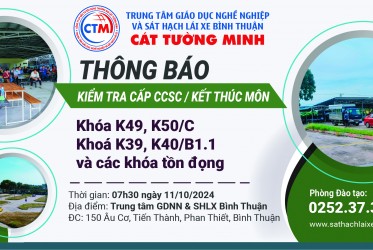 THÔNG BÁO KIỂM TRA CẤP CCSC / KIỂM TRA HẾT MÔN ngày 11-10-2024