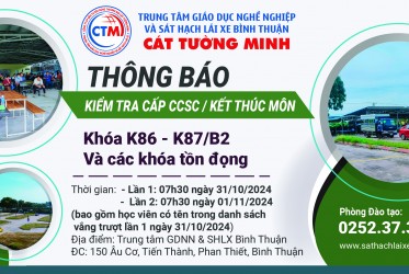 THÔNG BÁO KIỂM TRA CẤP CCSC / KIỂM TRA HẾT MÔN ngày 31-10-2024
