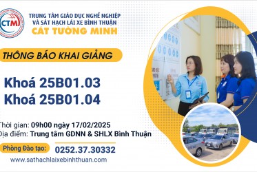 THÔNG BÁO KHAI GIẢNG ngày 17-02-2025
