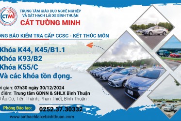 THÔNG BÁO KIỂM TRA CẤP CCSC / KIỂM TRA HẾT MÔN ngày 30-12-2024